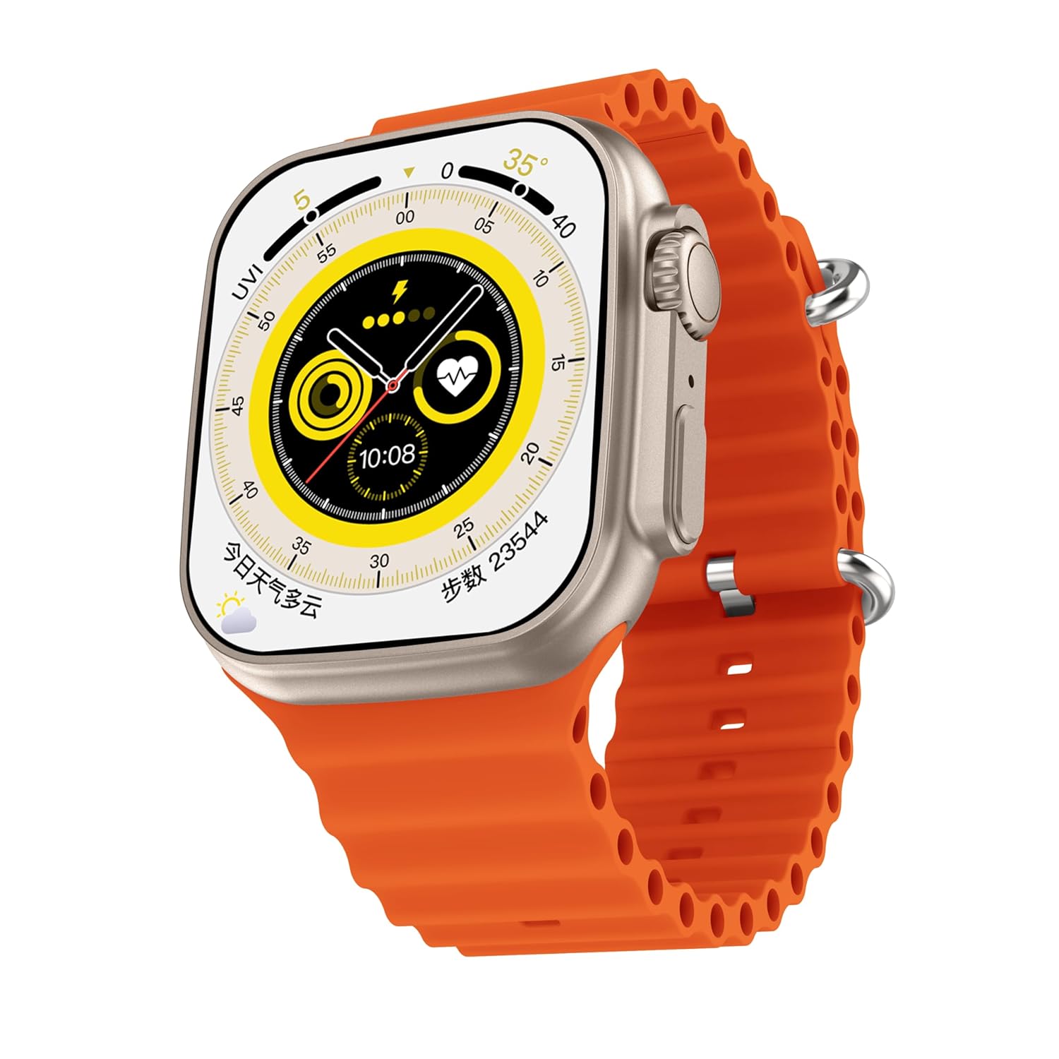 Fire-Boltt Gladiator 1.96" Biggest Display Smart Watch with Bluetooth Calling, Voice Assistant &123 Sports Modes, 8 Unique UI Interactions, SpO2, 24/7 Heart Rate Tracking (Orange)