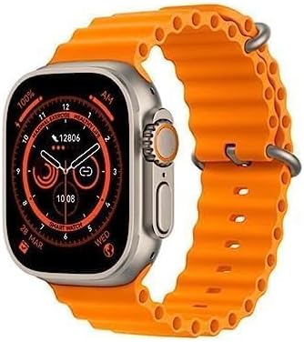 esportic Premium S8 Ultra Smart Watch with 4G SIM Card, App Store Working, Google Maps, Facebook, YouTube, Android, Sports Features,Bluetooth Calling(SIM Supported) Extra Band (Orange and Black)