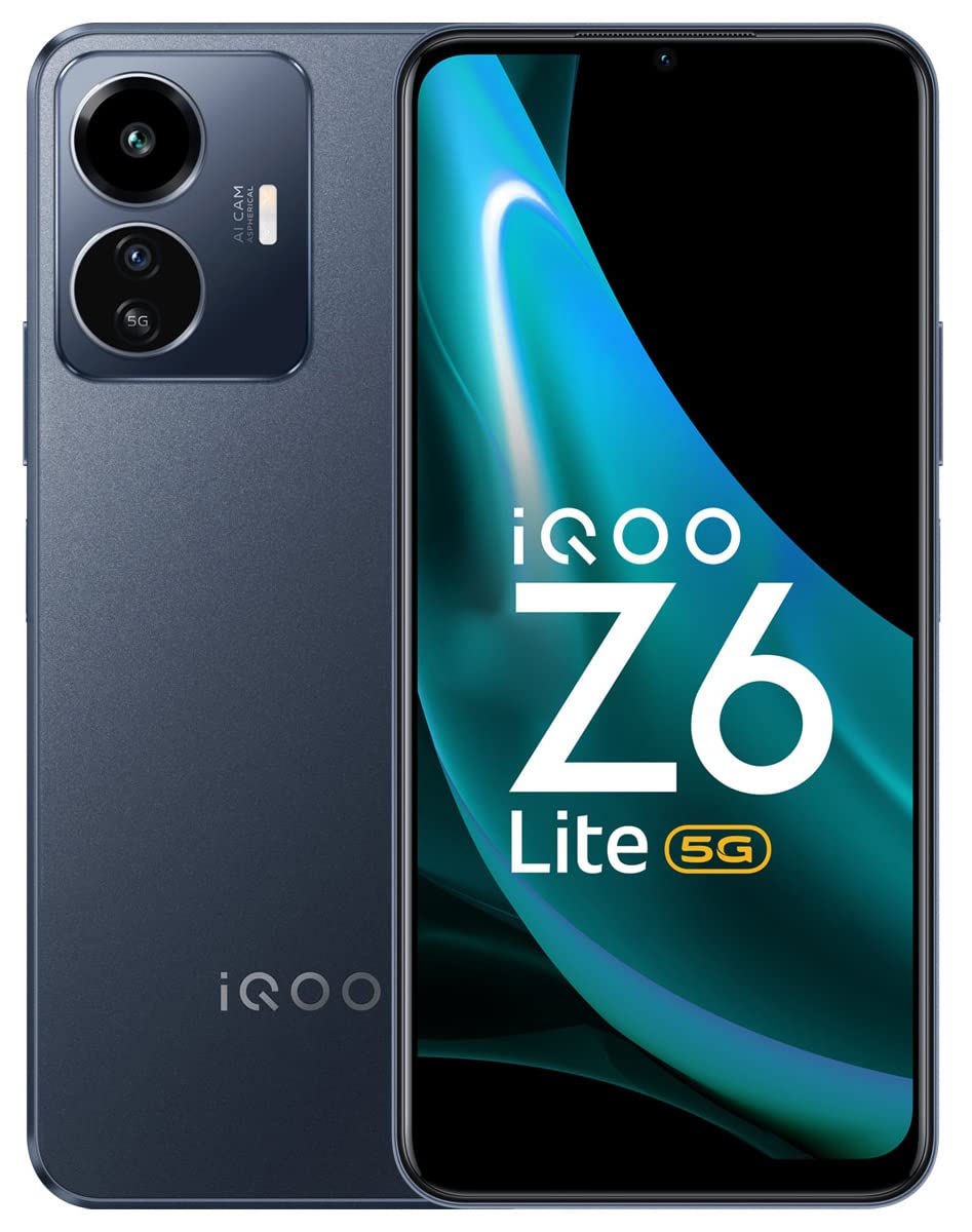 iQOO Z6 Lite 5G (Mystic Night, 6GB RAM, 128GB Storage) with Charger | Qualcomm Snapdragon 4 Gen 1 Processor | 120Hz FHD+ Display | Travel Adaptor Included in The Box